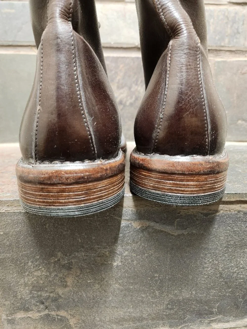 MOMA Men's Hand-made Italian Calfskin Lace-up Boots, Brown Size 9 (Eu 42 1/2)